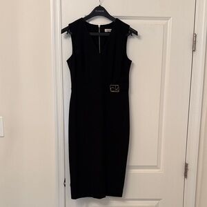Calvin Klein Black Midi body-con Dress